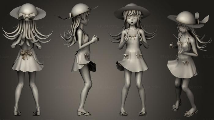 Статуэтки девушки (Синобу Ошино 01, STKGL_0378) 3D модель для ЧПУ станка